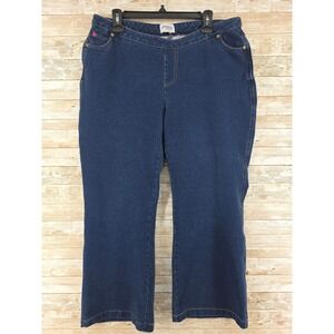 Pajama Jeans Size Large Bootcut Mid Rise Stretch Elastic Waist Blue